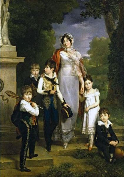Francois Pascal Simon Gerard Portrait de la marechale Lannes et ses enfants oil painting picture